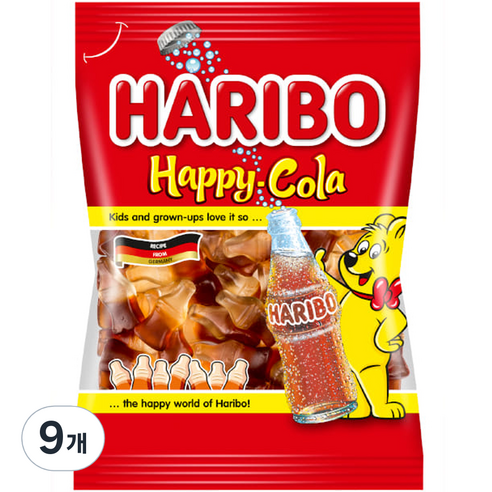 하리보 해피 콜라, 100g, 9개