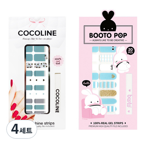 코코라인 붙이는 젤네일 스트립, COCO No 123, BOOTO No 16, 4세트