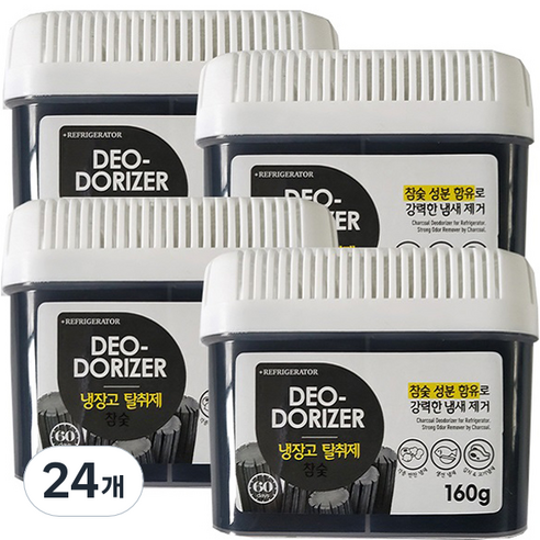 허브스토리 참숯젤 냉장고탈취제 본품, 160g, 24개
