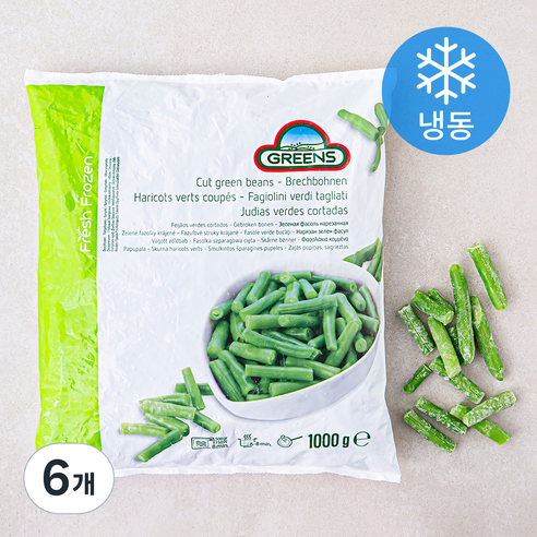 그린스 그린빈 컷 (냉동), 1kg, 6개