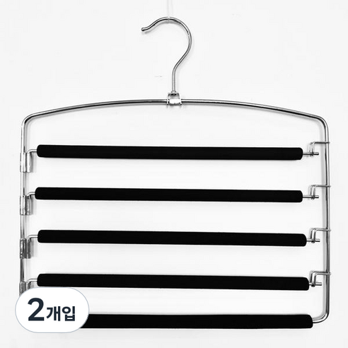 바지걸이 5단 GH35_RD_1201, 블랙, 2개
