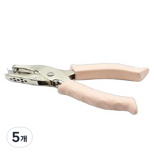 마다꾸미 컬러 핸드 1공 펀치 3mm, 파스텔핑크, 5개