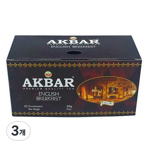 아크바 잉글리쉬 브렉퍼스트 홍차, 2g, 25개입, 3개