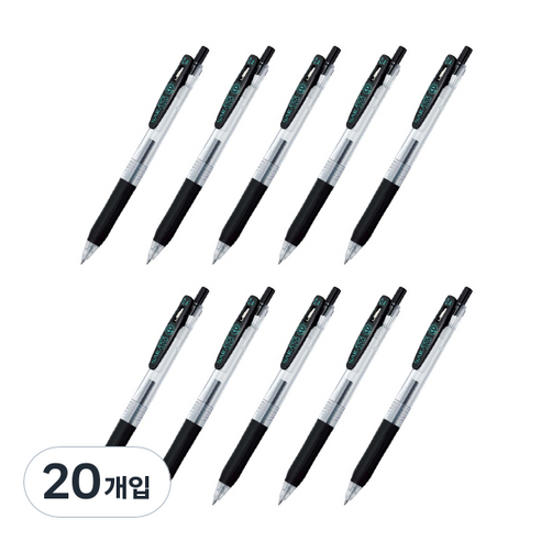 사라사 클립 중성펜 JJS15 0.4mm, 블랙, 20개입