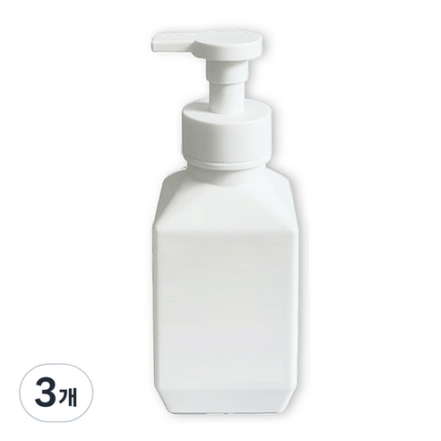 뉴앤룩 폴리 거품용기 샴푸 핸드워시 리필공병 거품 400ml, 화이트, 3개