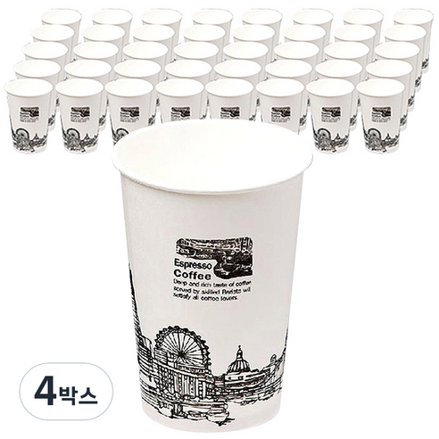 더빈썸 런던 이미지 종이컵 240ml, 100개, 4박스