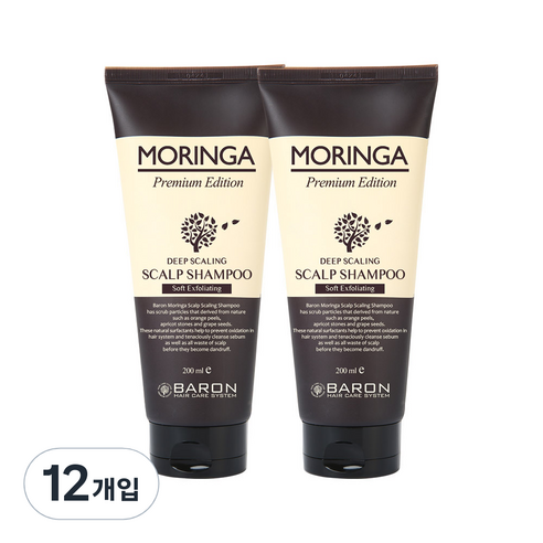 바론 모링가 스칼프 스크럽 샴푸, 200ml, 12개입