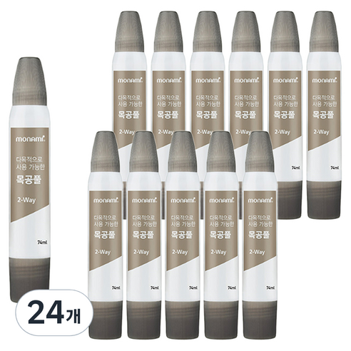모나미 다목적으로 사용 가능한 목공풀 2way, 74ml, 24개