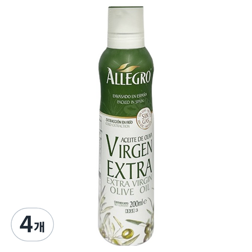ALLEGRO 엑스트라 버진 올리브 오일, 4개, 200ml