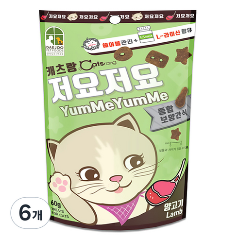 캐츠랑 저요저요 고양이 보양간식, 양고기, 60g, 6개