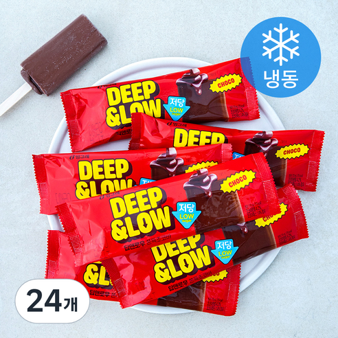 딥앤로우 저당 쫀득초코바 (냉동), 24개, 1개입, 70ml