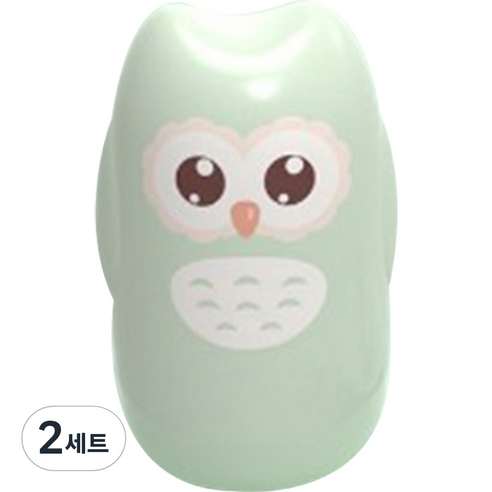 블루마켓 베이비 귀여운 케이스 네일 키트, 부엉이 민트, 2세트