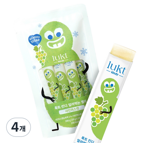 LUKT 킨디 얼려먹는 젤리 10p, 200g, 4개, 샤인머스켓
