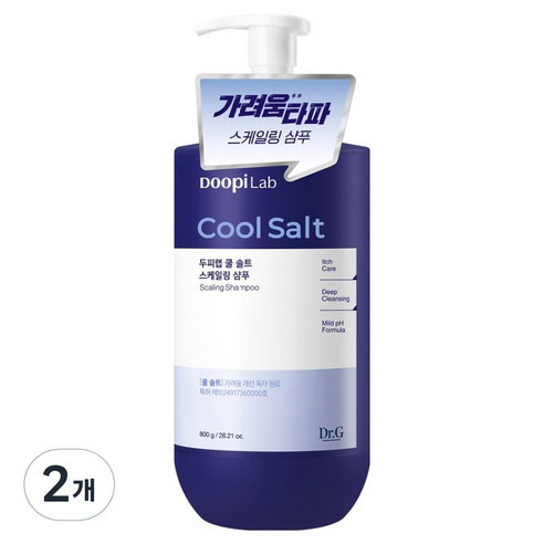 닥터지 두피랩 쿨 솔트 스케일링 기능성 샴푸, 800g, 2개