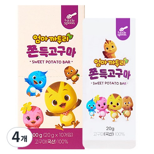 리틀스푼 엄마까투리 쫀득고구마 10p, 200g, 4개