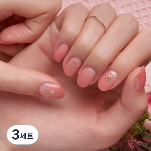 넬로 팔레트 젤 네일 스티커, 문리버, 3세트