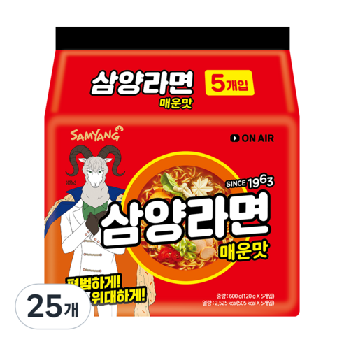삼양라면 매운맛 120g, 25개