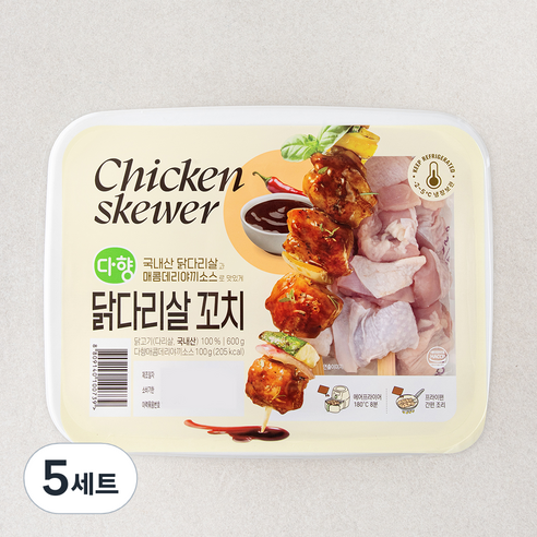 다향 닭다리살 꼬치 600g + 매콤데리야끼소스 100g 세트, 5세트