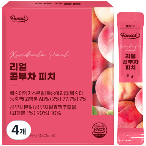 퍼니트 리얼 콤부차 피치맛 30p, 150g, 4개