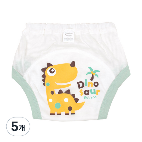 베이비앙 디노 배변훈련팬티, 혼합색상, 5개