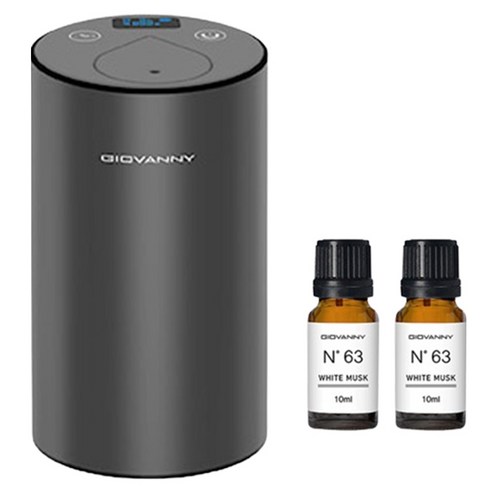지오바니 차량용 무선 아로마 디퓨저 본체 + 오일 10ml 2p, 화이트머스크, 1세트