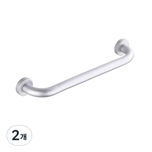 알럽홈 알루미늄 모던 욕실 난간 손잡이 실버, 2개