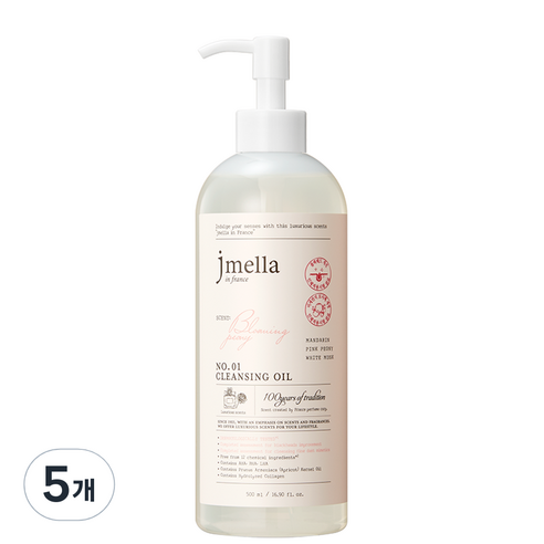 제이멜라 인 프랑스 블루밍 피오니 클렌징 오일, 5개, 500ml