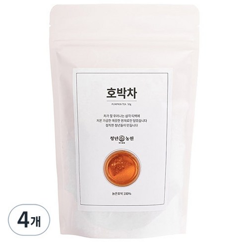 청년농원 저온가공 호박차 삼각티백, 1.5g, 50개입, 4개