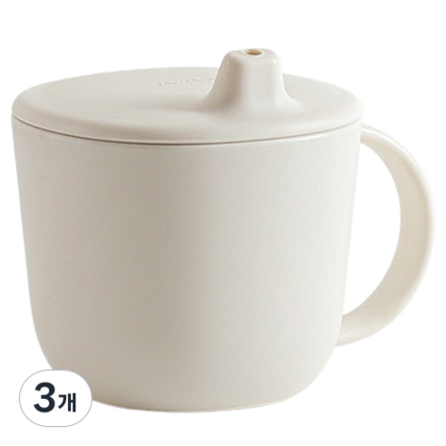 탁가온 네모 에코젠 유아용 스파우트컵 320ml, 3개, 아이보리