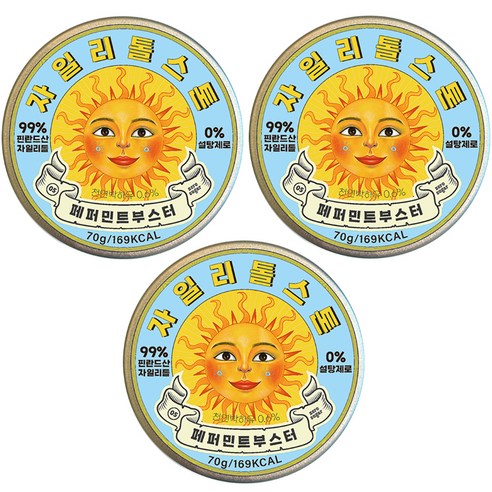 자일리톨 스톤 페퍼민트 부스터 70g, 3개