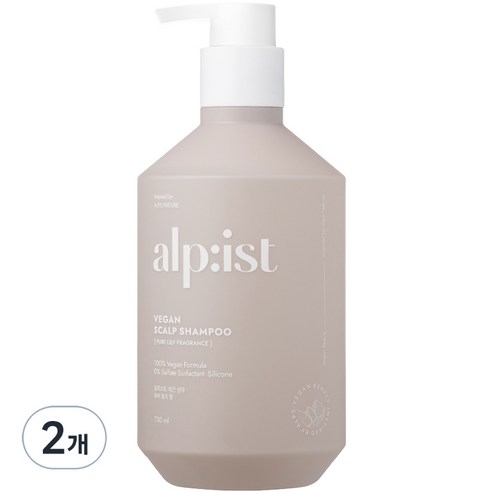알피스트 비건 스칼프 샴푸 퓨어 릴리 향, 730ml, 2개