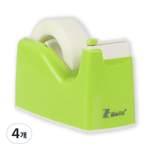 잘잘리오 미니 자동 안전 어린이 테이프 디스펜서 레인보우, 05 올리브그린, 4개
