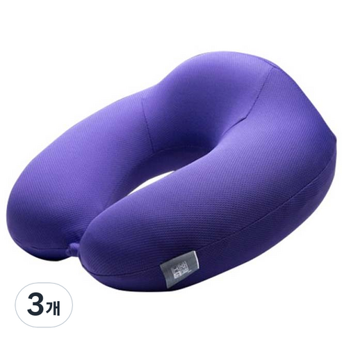 킨톤 여행용 U자 통풍 메모리폼 목쿠션, 퍼플, 3개