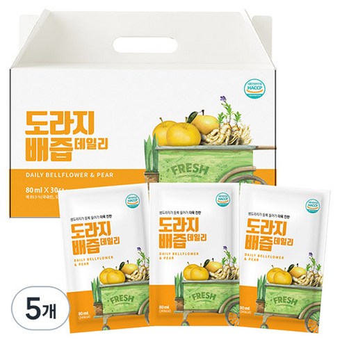 물넣지않은 도라지배즙 데일리, 2.4L, 5개