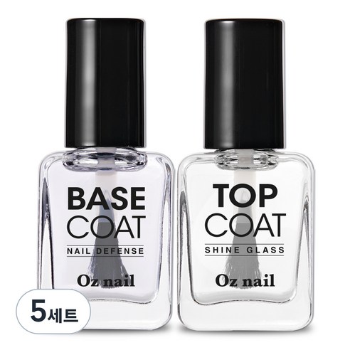 오즈네일 매니큐어 네일 기초 탄탄 2종 세트, 5세트, 베이스 코트 8ml + 탑 코트 8ml