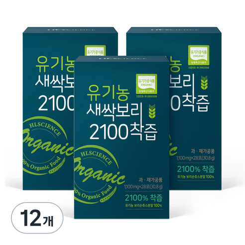 에이치엘사이언스 유기농 새싹보리 2100 착즙, 30.8g, 12개