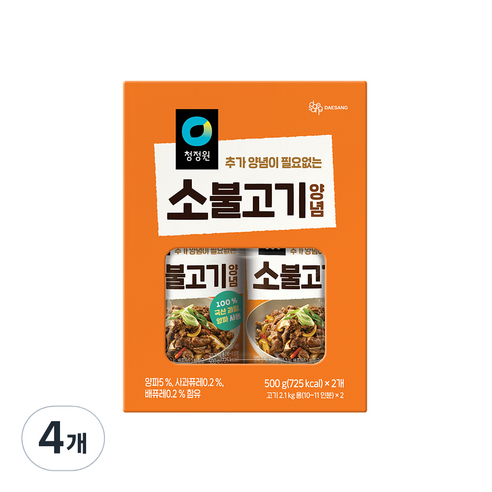 대상 청정원 소불고기양념, 4개, 500g