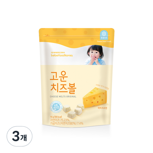 베베푸드 고운 치즈볼, 16g, 3개