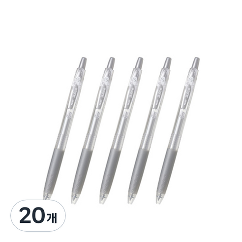 파이롯트 주스 젤잉크펜 0.5mm LJU-10EF, 메탈릭실버, 20개