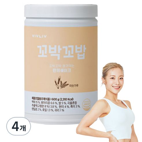 비브리브 꼬박꼬밥 한끼 쉐이크 미숫가루맛, 600g, 4개