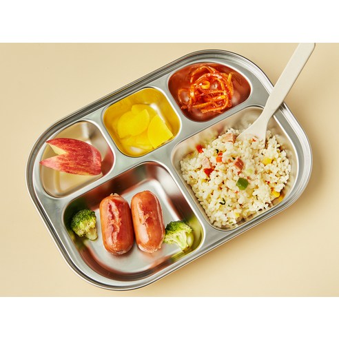 식사를 편리하고 즐겁게하는 다기능 스테인리스 스틸 나눔 식판
