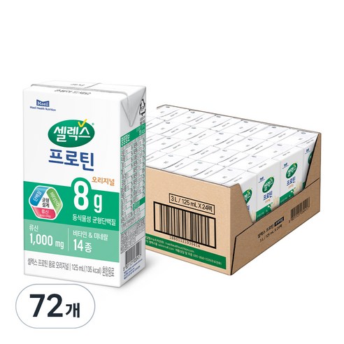 셀렉스 프로틴 오리지널, 125ml, 72개