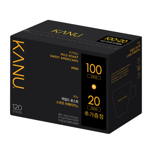 카누 마일드 로스트 스위트 아메리카노 원두커피믹스, 2.9g, 120개입, 1개