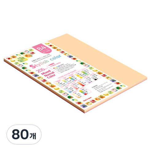 종이문화 SN 스타일리쉬 노멀 두꺼운 혼합색지 205g 08 Red Tone, 80개, B4