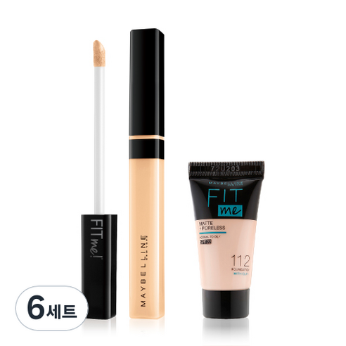메이블린 핏미 컨실러 7ml + 미니 파운데이션 5ml 세트, 20 샌드(컨실러), 랜덤발송(파운데이션), 6세트