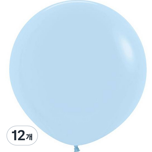 셈퍼텍스 대형풍선 60cm 3p, 파스텔메이트 블루, 12개