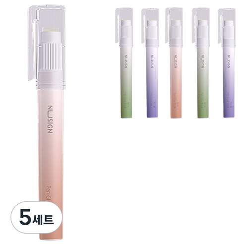 누사인 그라데이션 슬림 글루스틱 펜타입 딱풀 랜덤발송, 2.2g, 30개