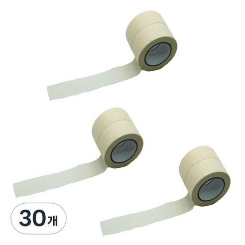 만들하비 컬러 종이 마스킹 테이프 1.5cm x 13m, 화이트, 30개