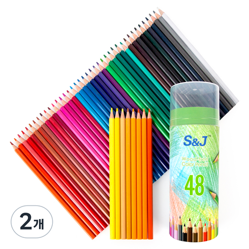 온비유 프리미엄 드로잉 색연필 17.5cm, 48색, 2개
