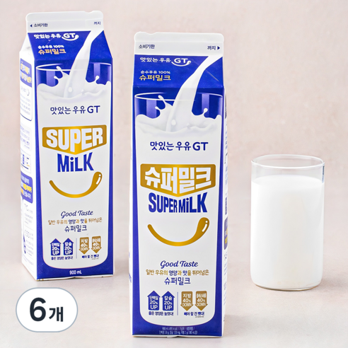 남양유업 맛있는우유GT 슈퍼밀크, 900ml, 6개